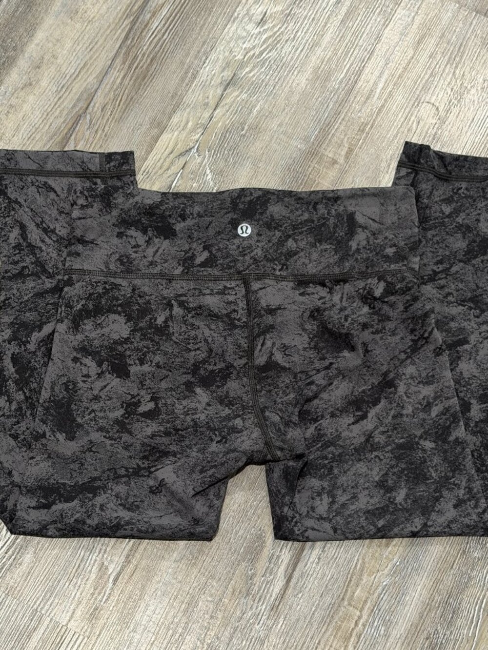 Lululemon Wunder Under Mid Rise Crop Washed Marble Titanium Deep Coal 6